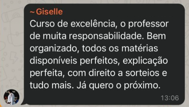 Depoimento real de aluno do curso — 1