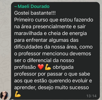 Depoimento real de aluno do curso — 6