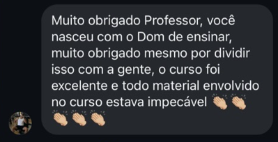 Depoimento real de aluno do curso — 8